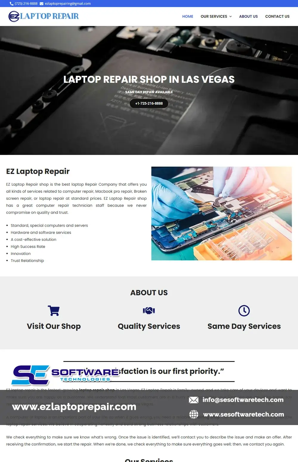 Leading EZ Laptop Repair Hub Website Development