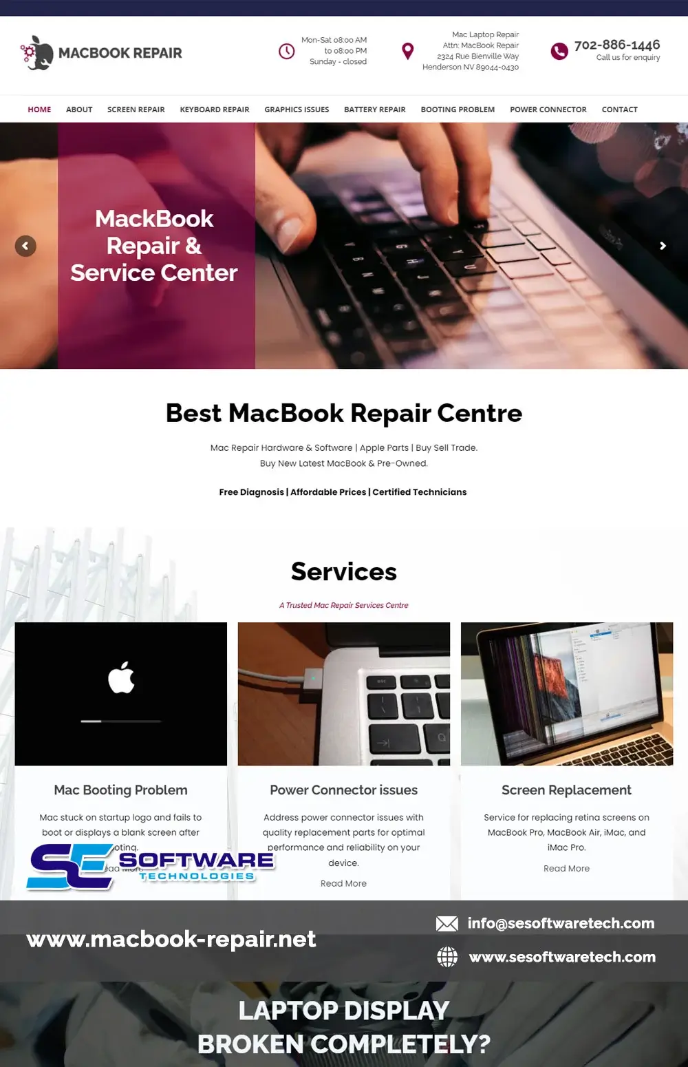 Mac Book Repair Website Development
