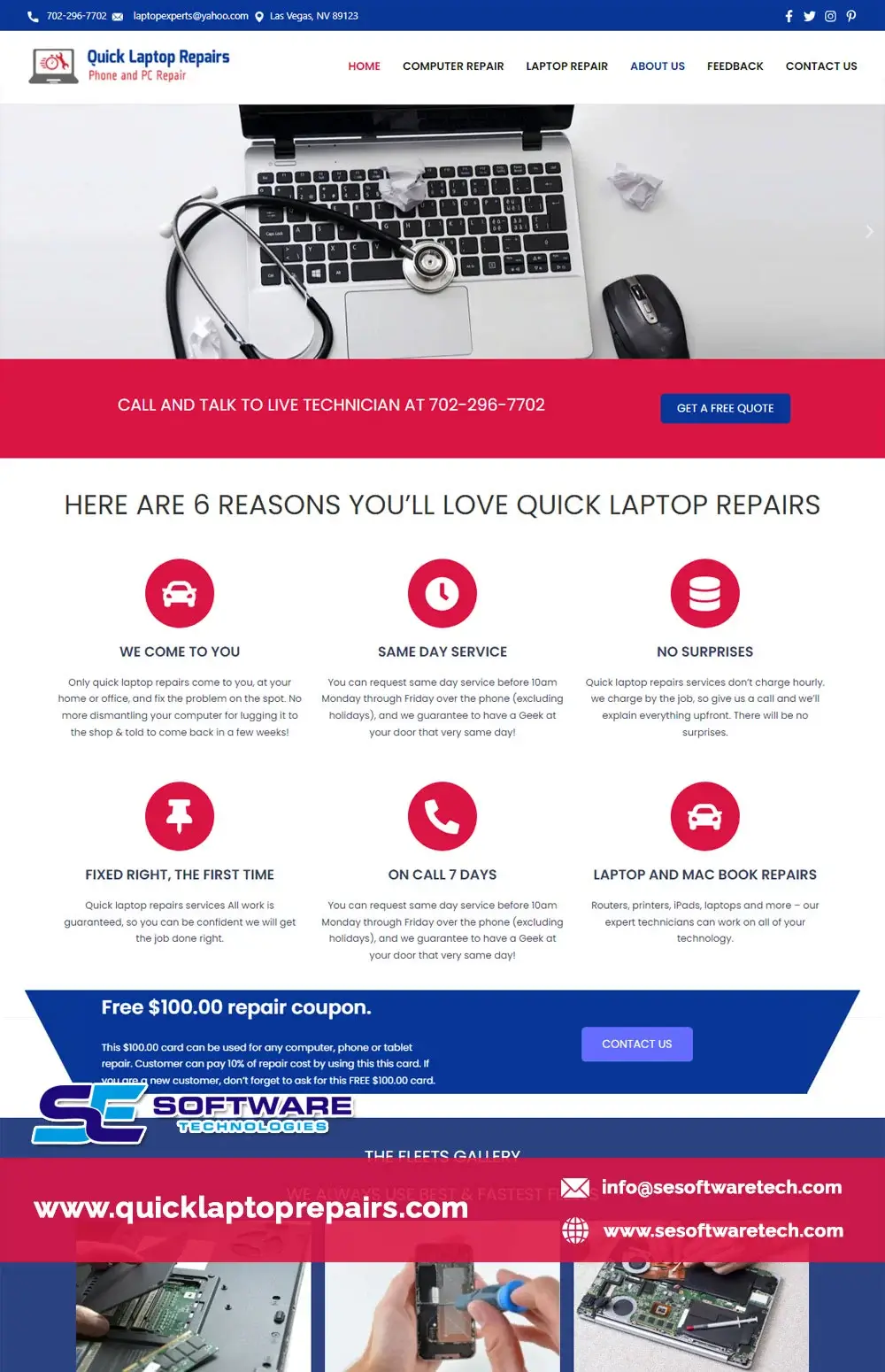 Professional Website Design for Quick Laptop Repair Businesses