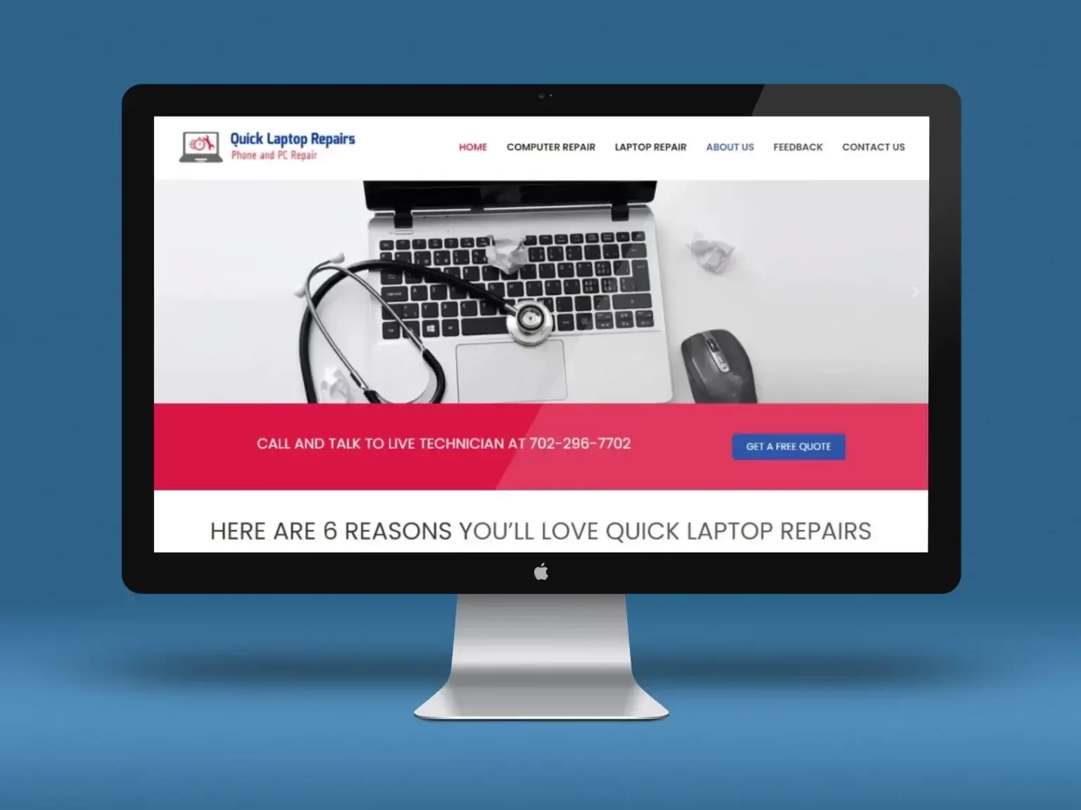 Quick Laptop Repair WordPress website builder SE Software Las Vegas Nevada